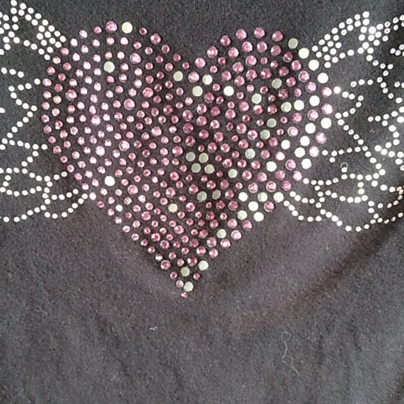 Jake's Black Heart Angel Wings Embellished Tee - Picture 2 of 4